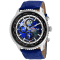 Seapro Men's Meridian World Timer GMT Blue Dial, Black Bezel, Blue
Leather Strap Watch