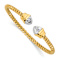14k Two-tone Gold Diamond-Cut Fancy Spiral Cuff Bracelet