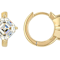 Diamond Simulant Asscher Hoop Earrings In 18K Gold Over Sterling Silver