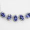 Oval Tanzanite and Round White CZ Rhodium Over Sterling Silver Necklace, 4ctw