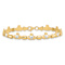 14k Two-tone Gold Diamond-Cut Claddagh Polished Link Bracelet