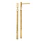 14k Yellow Gold Polished and Diamond-Cut Bar Dangle Earrings
