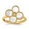 14K Yellow Gold Mother of Pearl Flower Ring
