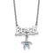 Rhodium Over Sterling Silver Blue Crystal Starfish Beach 16 Inch with 2
Inch Necklace