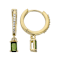 Green Tourmaline And Zircon Dangle Earrings In 18K Gold Over Sterling
Silver 0.68ctw