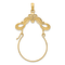 14K Yellow Gold Polished Ribbon Decorated Charm Holder