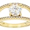 Diamond Simulant Castle Cut Round And White Zircon Ring In 18K Gold Over
Sterling Silver 2.67ctw