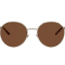 Gucci Silver Tone Frame / Brown Lens Round Sunglasses