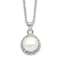 Rhodium Over Sterling Silver 7-8mm White Button Freshwater Cultured
Pearl Cubic Zirconia Necklace
