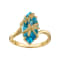 Blue Topaz 14K Yellow Gold Plated Sterling Silver Dragonfly Ring 5.50ctw
