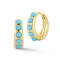 Rachel Zoe Lab-Created Turquoise Graduated Hoop Earrings in 14K Gold
Over Sterling Silver