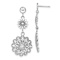 Rhodium Over 14k White Gold Diamond-Cut Sunflower Style Double Drop Earrings