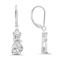 White Cubic Zirconia Rhodium Over Sterling Silver Cat Earrings 3.40ctw
