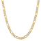 14K Yellow Gold 7.5mm Flat Figaro Chain Necklace