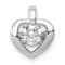 Rhodium Over 14k White Gold Vibrant Diamond Heart Pendant