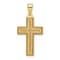 14k Yellow Gold Textured Block Cross Pendant