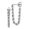 Rhodium Over 14k White Gold Diamond-Cut Rope Chain Dangle Earrings
