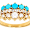Sleeping Beauty Turquoise And Pearl Ring In 18K Gold Over Sterling Silver