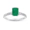 Emerald and Diamond 14k White Gold Engagement Ring 1.26ctw