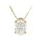 Lab-Grown Diamond Oval Solitaire Pendant In 14K Gold Over Sterling
Silver 0.50ctw