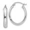 Rhodium Over 14k White Gold 7/8" Polished Oval Tube Hoop Earrings