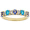 Tanzanite, Neon Blue Apatite And White Zircon Ring In 18K Gold Over
Sterling Silver 0.94ctw
