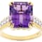 Amethyst And Lab-Grown Diamond Ring In 18K Gold Over Sterling Silver 4.81ctw