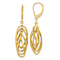 14k Yellow Gold Polished Twisted Oval Dangle Earrings