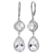 White Lab Created Sapphire Sterling Silver Dangle Earrings 8.05ctw