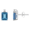 6x4mm Emerald Cut London Blue Topaz with Diamond Accents 14k White Gold
Stud Earrings