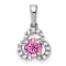 Rhodium Over 10k White Gold 0.38 cttw Lab Created Sapphire October
Birthstone and Diamond Pendant