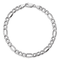 Rhodium Over 14k White Gold 5.75mm Figaro Link Bracelet, 7 Inches