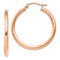 14k Rose Gold 1 3/16" Polished Tube Hoop Earrings
