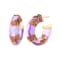 14K Yellow Gold Over Sterling Silver with Gold Leaf Faceted Acrylic
Huggies in Purple