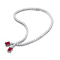 Red Cubic Zirconia, Rhodium Plated over Sterling Silver Two-Stone Tennis
Collar Necklace 29.43ctw