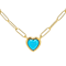 Turquoise Heart Paperclip Pendant Necklace In 18K Gold Over Sterling Silver