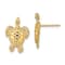14K Yellow Gold Polished and Textured Sea Turtle Stud Earrings