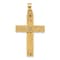 14k Yellow Gold Polished and Grooved Diamond Cross Pendant