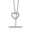Rhodium Over 14K White Gold Lab Grown Diamond Heart Toggle Necklace