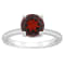 8mm Round Garnet With Diamond Accents Rhodium Over Sterling Silver
Hidden Halo Ring