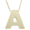 Block Letter A Initial Necklace In 10K Yellow Gold