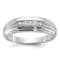 Rhodium Over 10K White Gold Men's Polished, Satin and Grooved 5-Stone
Diamond Ring