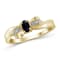 Black Sapphire 14K Gold Over Sterling Silver Ring 0.25ctw