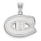 Rhodium Over Sterling Silver NHL LogoArt Montreal Canadiens Medium Pendant