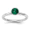 Sterling Silver Stackable Expressions High 5mm Green Crystal Ring