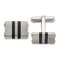 Stainless Steel Brushed and Polished Black IP-plated Striped Cuff Links