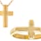 Cross Ring And Pendant Set In 14K Gold Over Sterling Silver