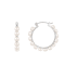 4-5mm White Cultured Freshwater Pearl Rhodium Over Sterling Silver Earrings