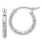 Rhodium Over 14k White Gold Polished, Satin and Diamond-Cut 11/16"
Hoop Earrings