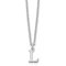 Rhodium Over Sterling Silver Cutout Letter L  Initial Necklace